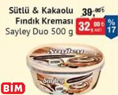 SAYLEY DUO SÜTLÜ & KAKAOLU FINDIK KREMASI SAYLEY DUO SÜTLÜ & KAKAOLU FINDIK KREMASI